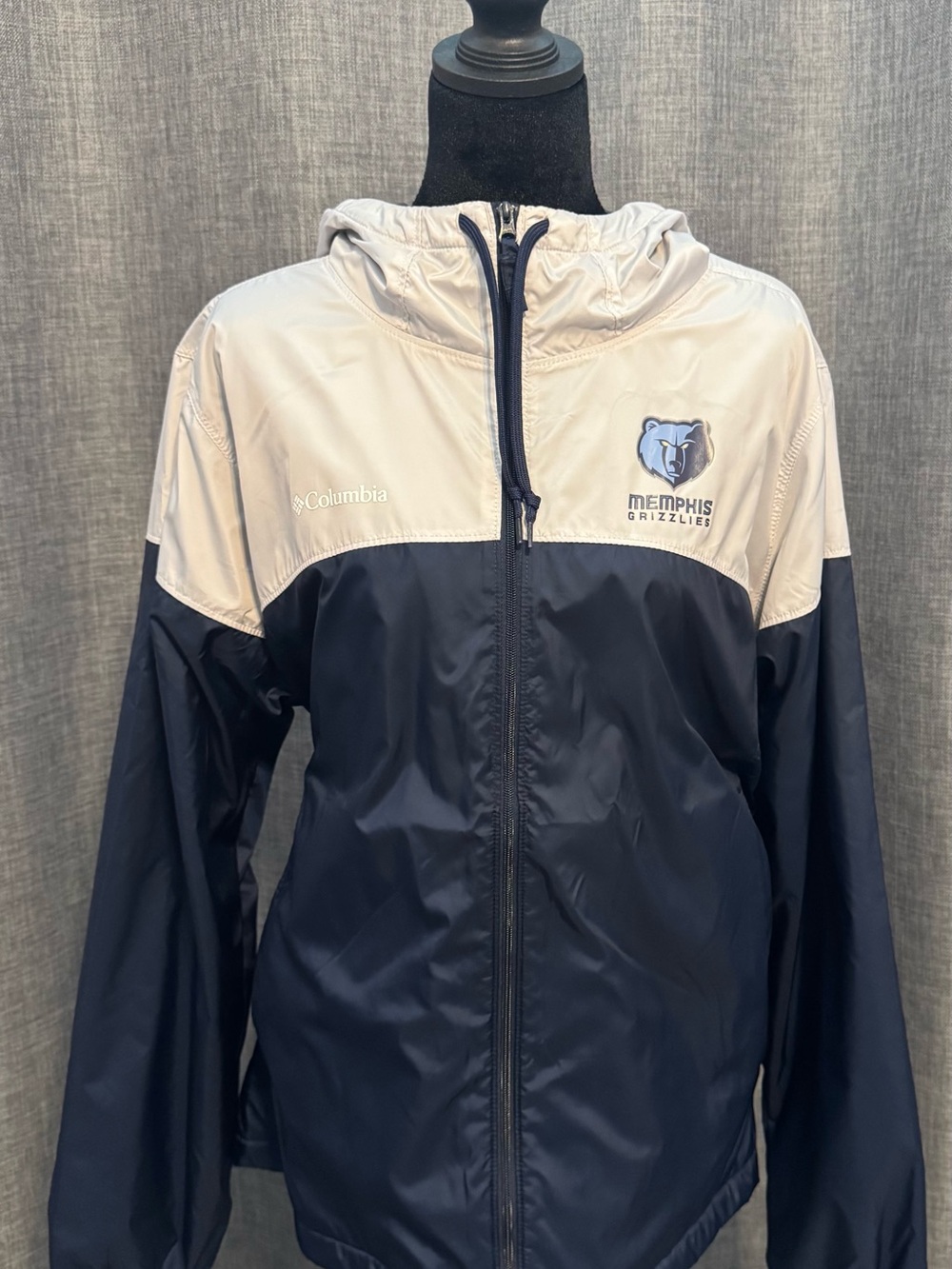 Columbia Memphis Grizzlies Navy and Cream Windbreaker Jacket